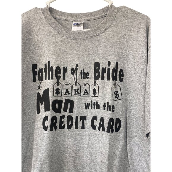 Father Of The Bride Graphic T-Shirt Large Gildan Ultra Cotton Gray - Picture 2 of 4